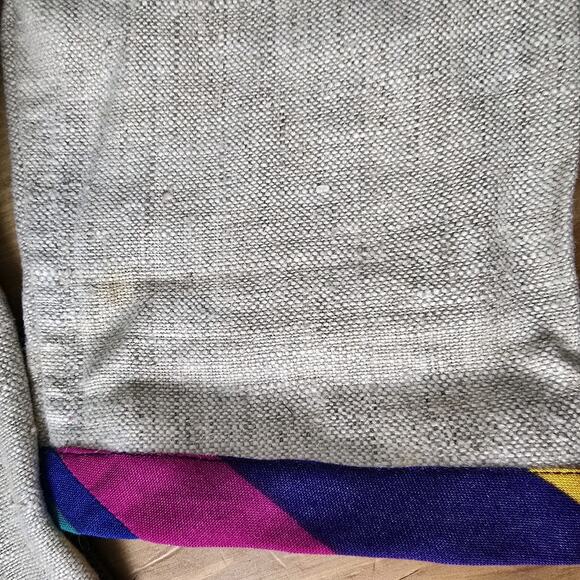 Lynn Murray Vintage Linen Geometric Blaser Jacket with Shoulder Pads - Picture 8 of 8